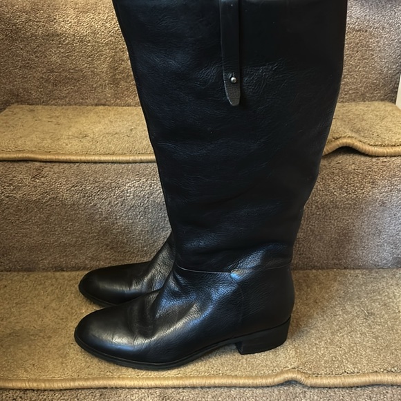 CROWN Vintage-TALL NICE BLACK LEATHER BOOTS! - Picture 4 of 11